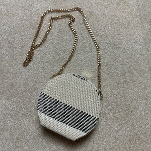 Elegant Cream and Black Round Women Bag